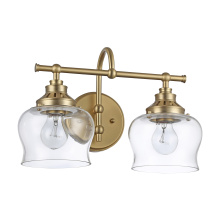 Golden Canada 3610-BA2 BCB-CLR - Wry Lighting Daphne 2-light Vanity in Brushed Champagne Brass